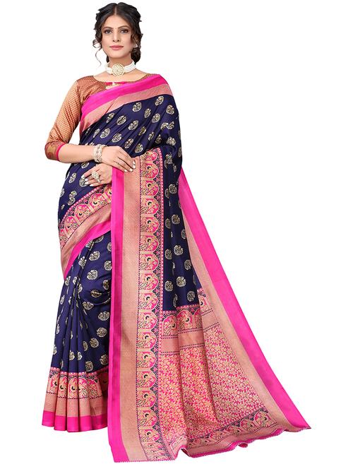 art silk woven saree with blouse - 19602955 - Very Small Image - 1