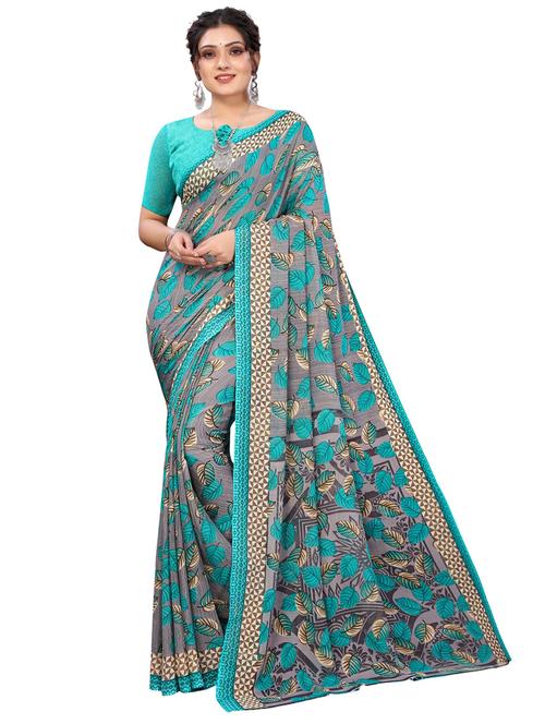 multi colored printed saree with blouse - 19603116 - Very Small Image - 1
