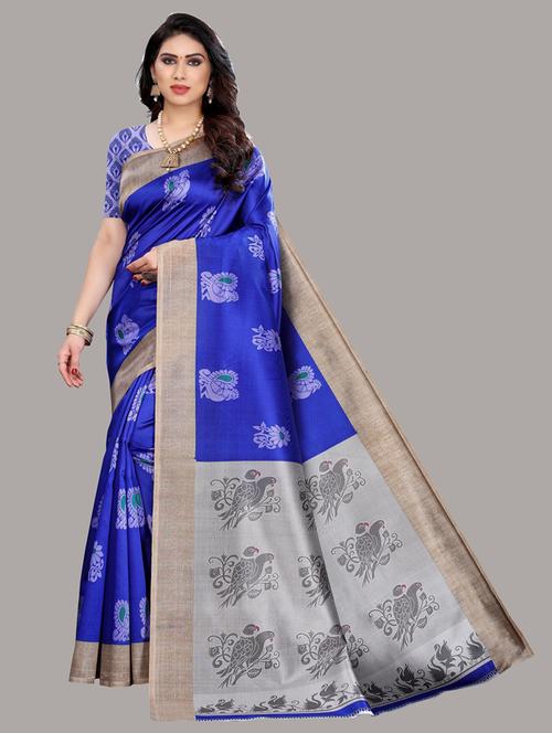 printed bhagalpuri silk saree - 19603264 - Very Small Image - 1