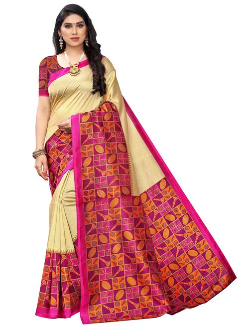 contrast solid with border woven saree - 19603265 - Very Small Image - 1