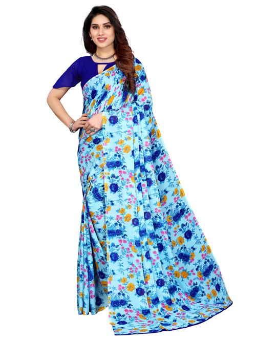 ditsy floral woven saree with blouse - 19603302 - Very Small Image - 1