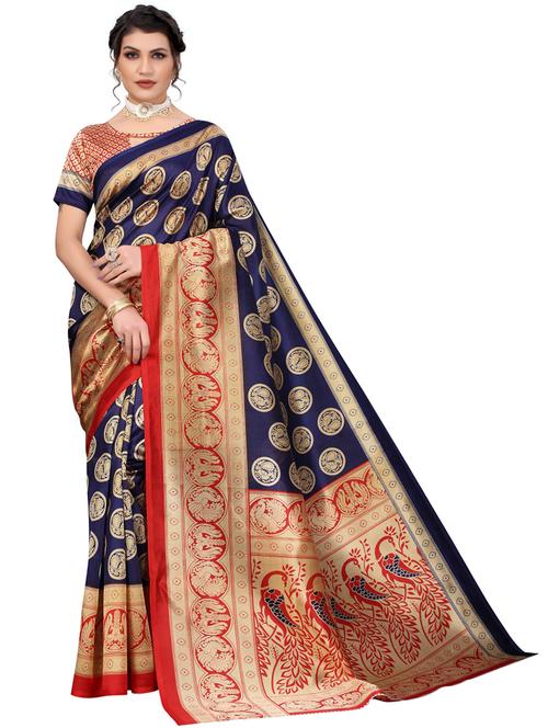 self design mysore saree with blouse - 19603318 - Very Small Image - 1