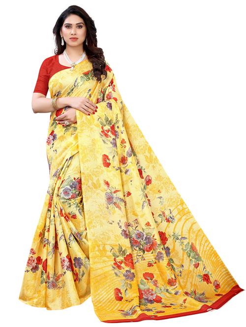 ditsy floral woven saree with blouse - 19603338 - Very Small Image - 1