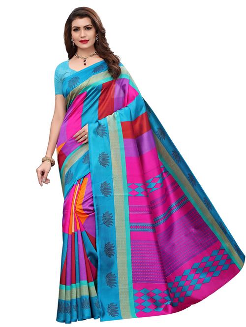 color block mysore saree with blouse - 19603350 - Very Small Image - 1