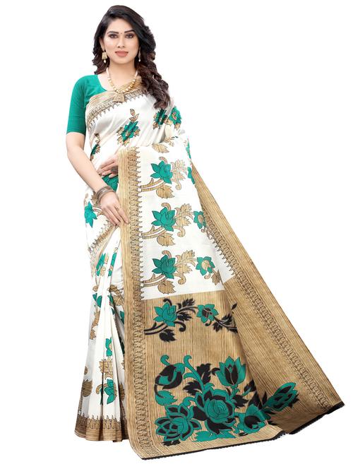 ditsy floral woven saree with blouse - 19603372 - Very Small Image - 1