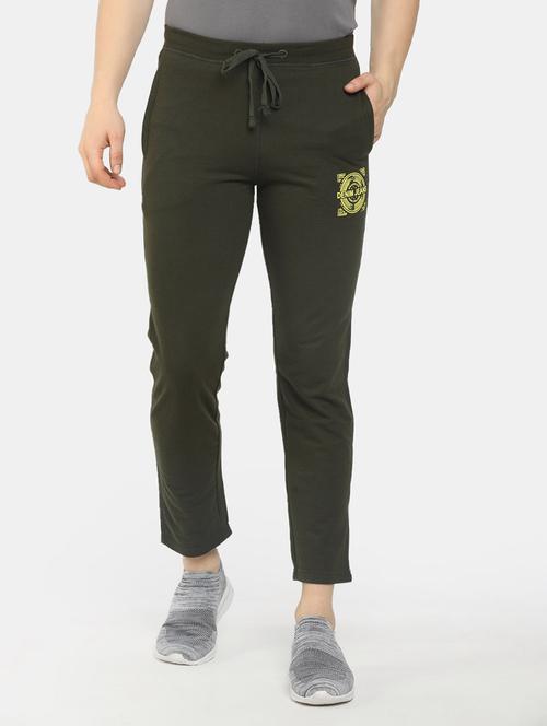 olive solid casual track pant - 19604166 - Very Small Image - 1