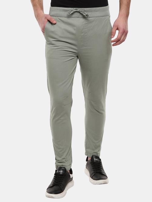 green solid casual track pant - 19604169 - Very Small Image - 1