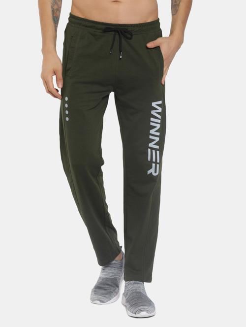 olive solid casual track pant - 19604188 - Very Small Image - 1