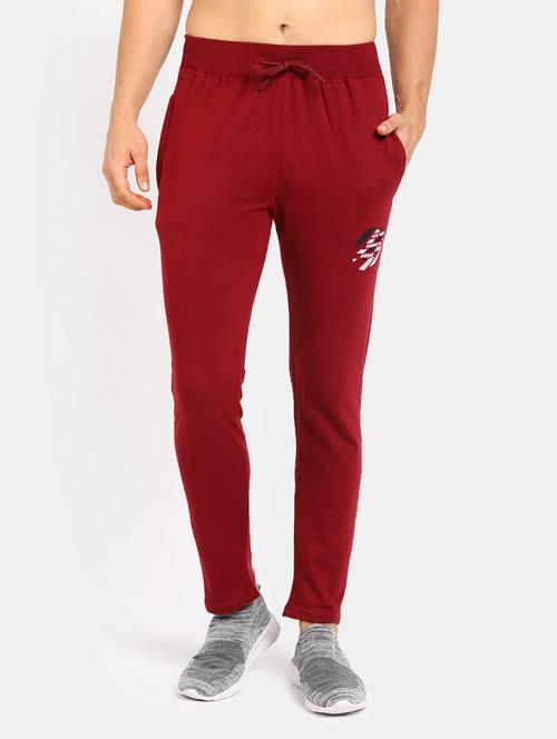 red casual solid track pant - 19604206 - Very Small Image - 1