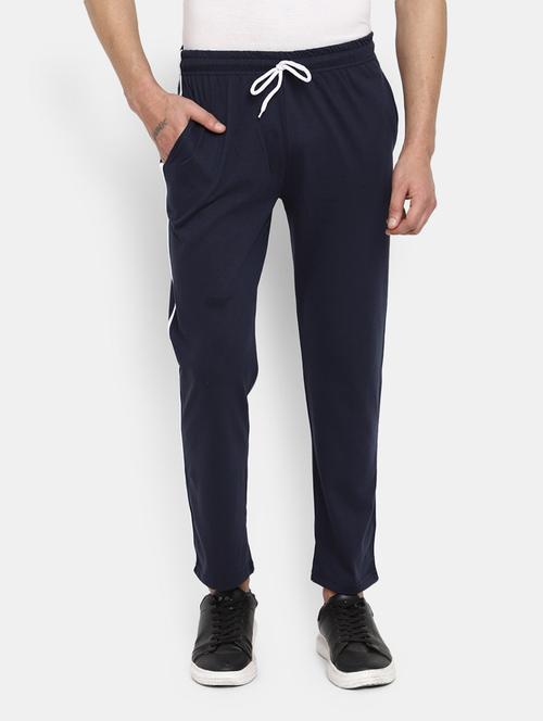 navy blue side stripes full length track pant - 19604328 - Very Small Image - 1