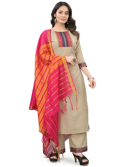 round neck kurta pant set - 19604449 - Very Small Image - 1