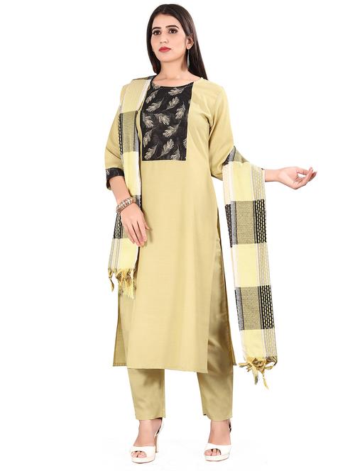 round neck kurta pant set - 19604450 - Very Small Image - 1