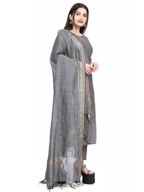 key hole neck kurta dupatta set - 19604468 - Very Small Image - 1