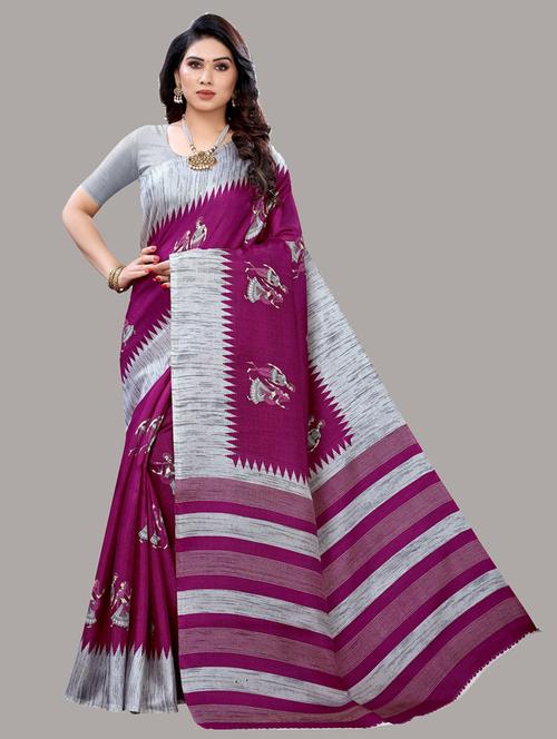 self design printed saree - 19604552 - Very Small Image - 1