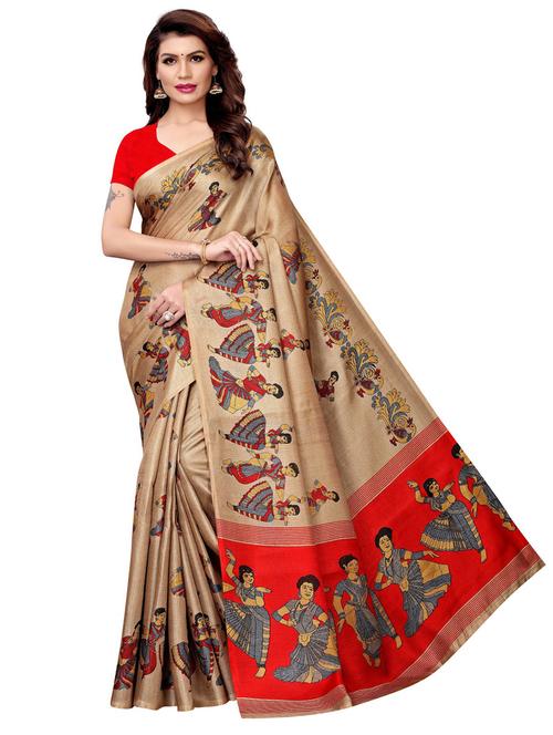 self design printed saree with blouse - 19604604 - Very Small Image - 1