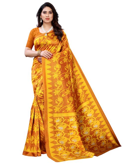 florals printed saree with blouse - 19604642 - Very Small Image - 1