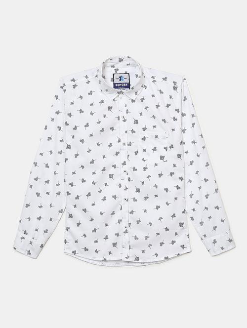 mandarin collar printed shirt - 19606329 - Very Small Image - 1