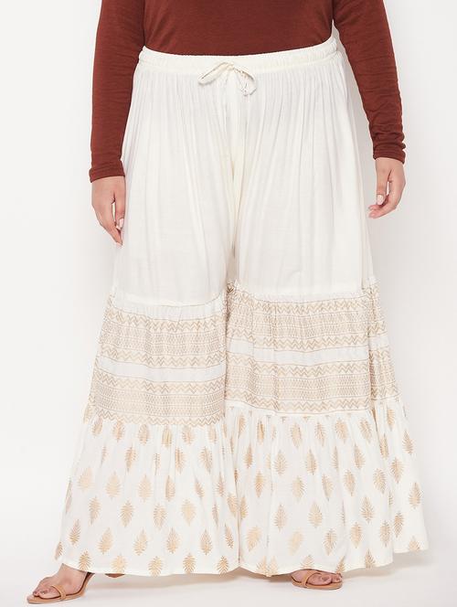 off white printed flared palazzo - 19606467 - Very Small Image - 1