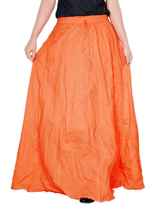 orange cotton blend flared skirt - 19606972 - Very Small Image - 1