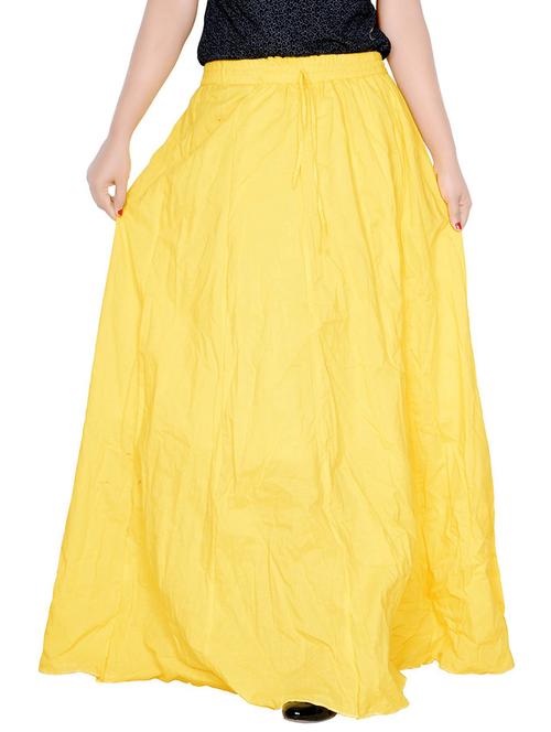 yellow cotton blend flared skirt - 19606973 - Very Small Image - 1