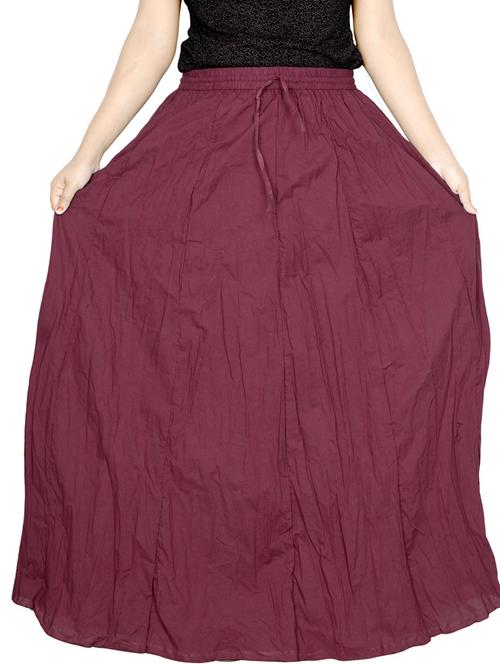 maroon cotton flared skirt - 19606986 - Very Small Image - 1