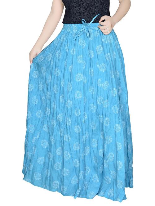 light blue cotton blend flared skirt - 19606996 - Very Small Image - 1