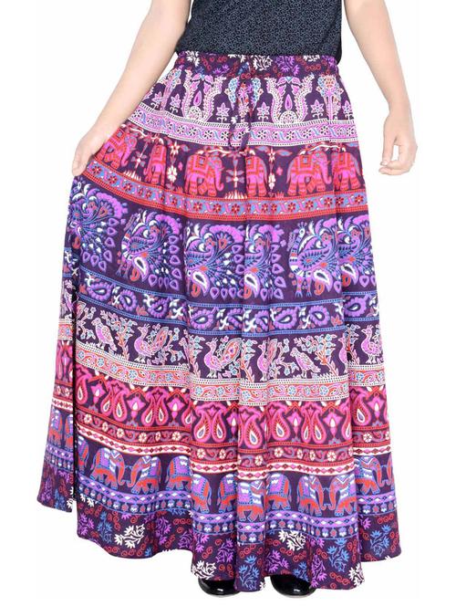 purple cotton flared skirt - 19607041 - Very Small Image - 1