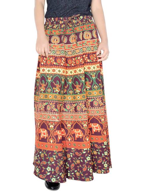 red cotton blend flared skirt - 19607068 - Very Small Image - 1