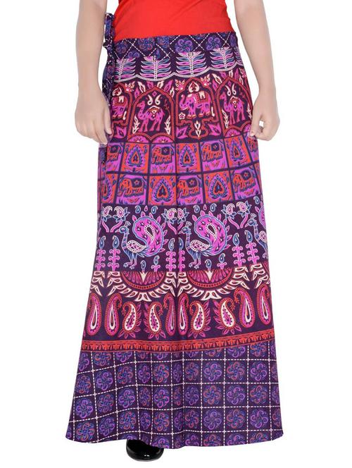 purple cotton blend long skirt - 19607150 - Very Small Image - 1
