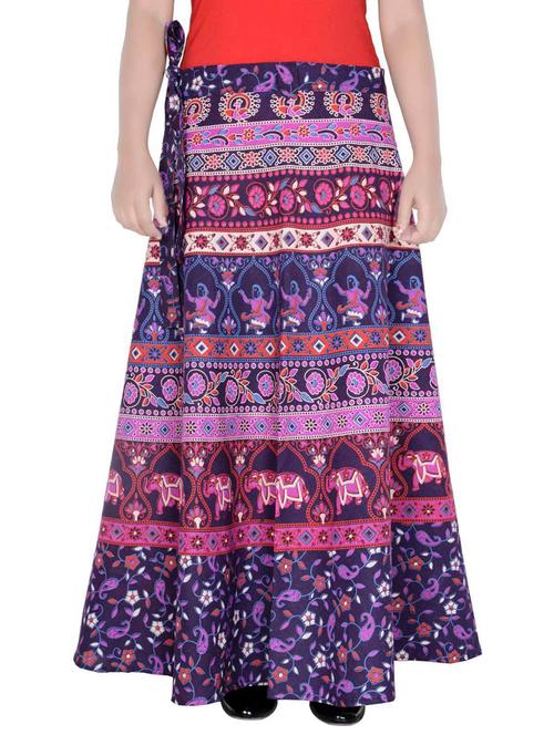 purple cotton blend long skirt - 19607152 - Very Small Image - 1