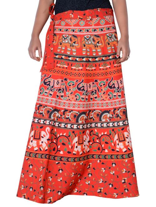 orange cotton blend long skirt - 19607158 - Very Small Image - 1