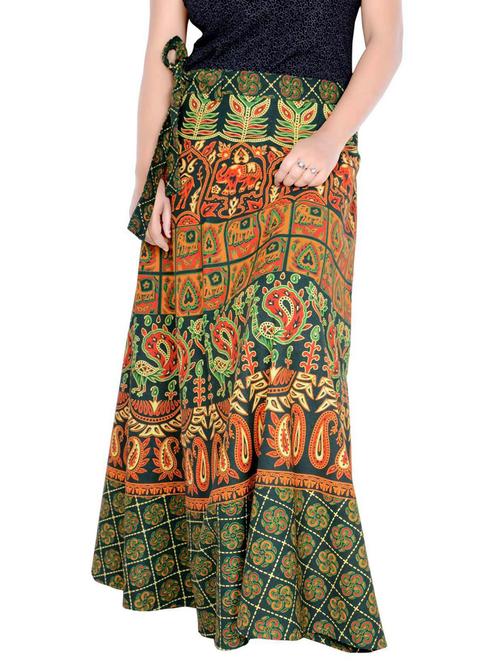 green cotton blend long skirt - 19607171 - Very Small Image - 1