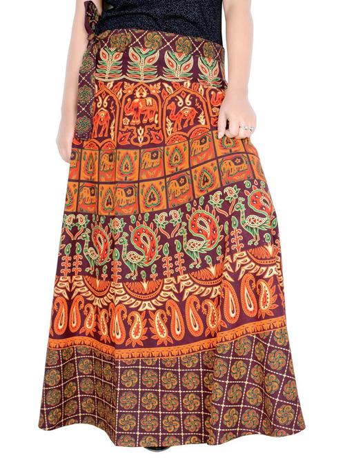 red cotton blend long skirt - 19607178 - Very Small Image - 1