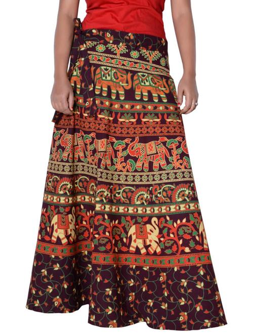 red cotton blend long skirt - 19607179 - Very Small Image - 1