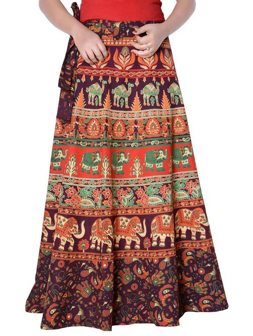 red cotton blend long skirt - 19607182 - Very Small Image - 1