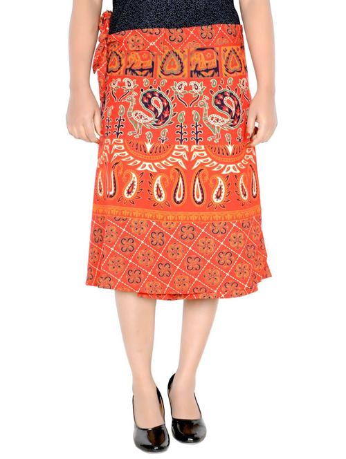 orange cotton long skirt - 19607213 - Very Small Image - 1