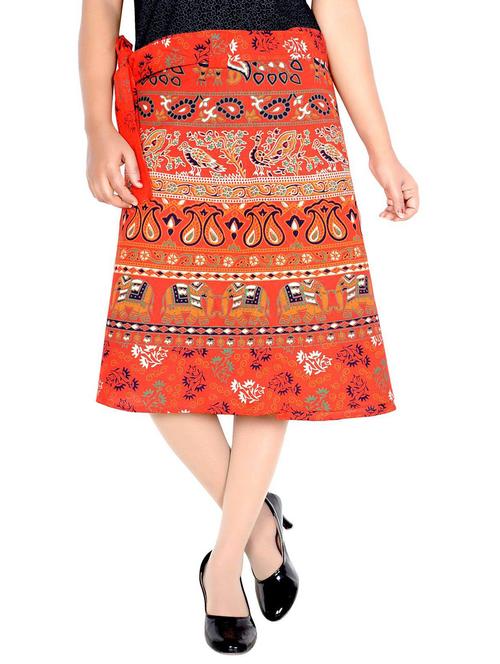 orange cotton long skirt - 19607216 - Very Small Image - 1