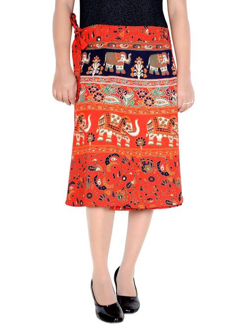 orange cotton long skirt - 19607217 - Very Small Image - 1