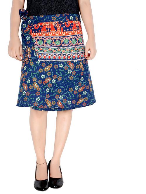 blue cotton printed skirt - 19607295 - Very Small Image - 1