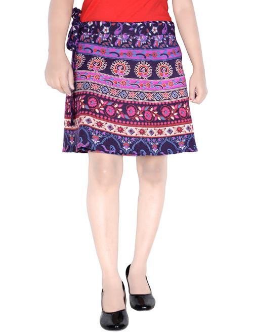 purple cotton printed skirt - 19607320 - Very Small Image - 1