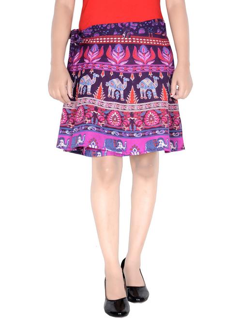purple cotton printed skirt - 19607322 - Very Small Image - 1