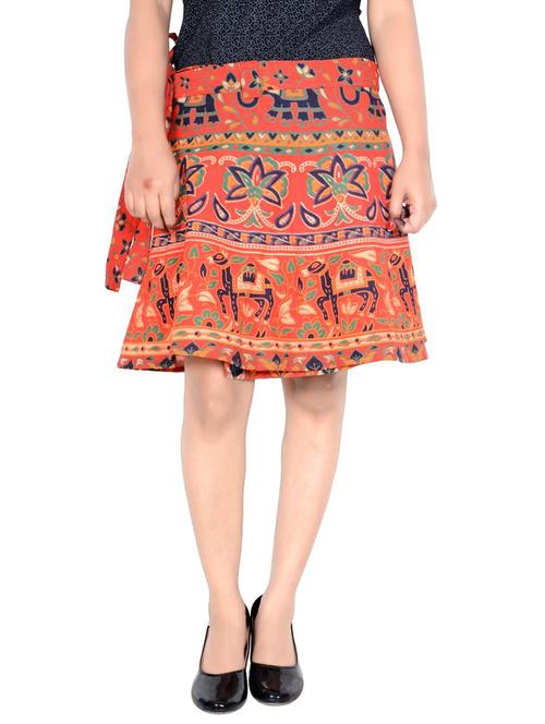 orange cotton printed skirt - 19607324 - Very Small Image - 1