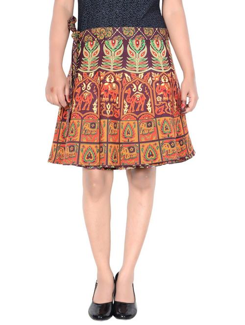 purple cotton printed skirt - 19607346 - Very Small Image - 1