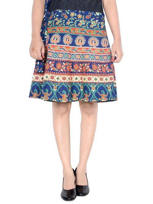 blue cotton printed skirt - 19607355 - Very Small Image - 1