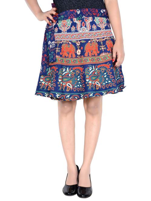 blue cotton printed skirt - 19607356 - Very Small Image - 1