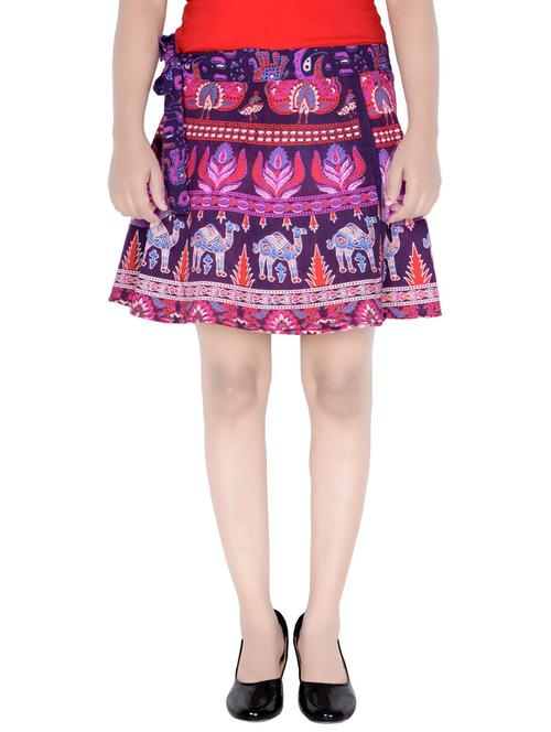purple cotton printed skirt - 19607378 - Very Small Image - 1