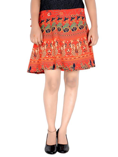 orange cotton printed skirt - 19607379 - Very Small Image - 1