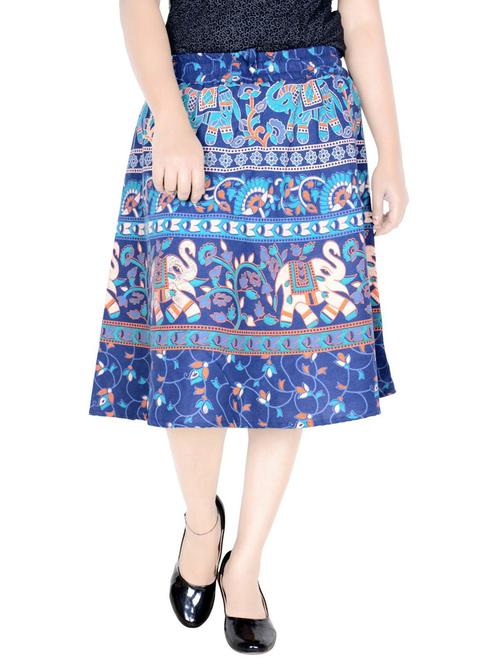 blue cotton flared skirt - 19607588 - Very Small Image - 1