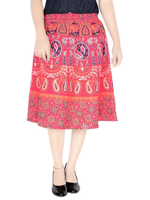 pink cotton blend flared skirt - 19607594 - Very Small Image - 1