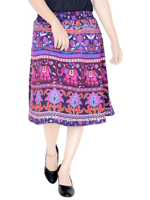 purple cotton flared skirt - 19607600 - Very Small Image - 1